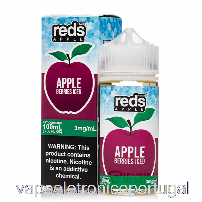 Vape Eletronico Iced Berries - Suco Eletrônico De Maçã Vermelha - 7 Daze - 100ml 3mg